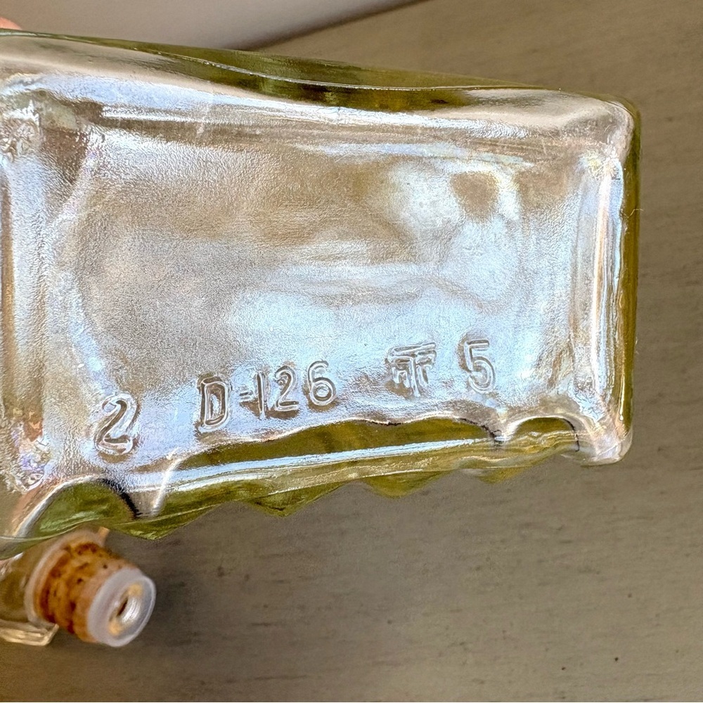 VTG 60s Heavy Clear Glass Liquor Bottle Decanter Vase Decor w/ Cork Stopper 11" - Picture 11 of 11